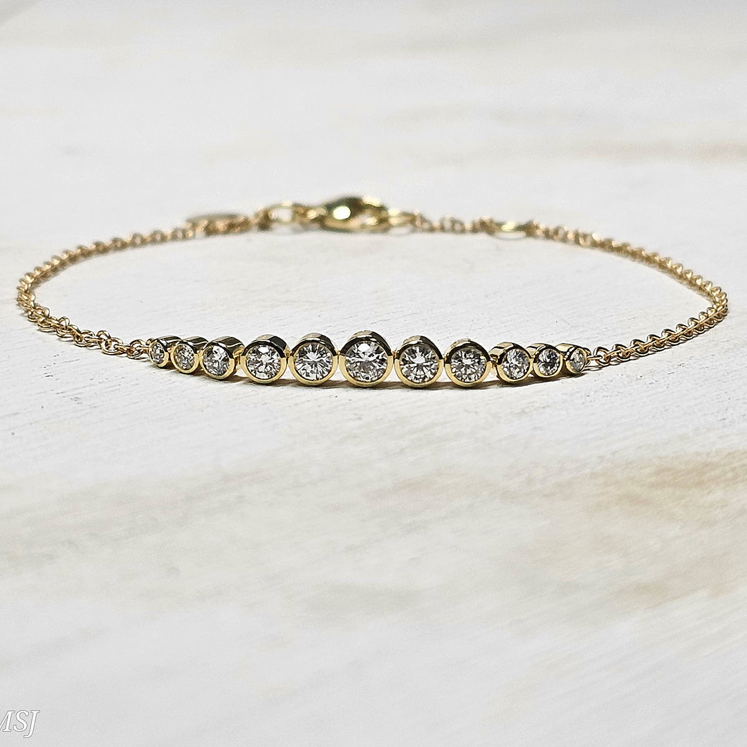 14k Yellow Gold Sylvie Graduated Diamond Bracelet .52ctw