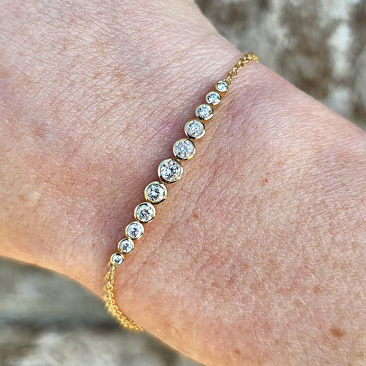 14k Yellow Gold Sylvie Graduated Diamond Bracelet .52ctw