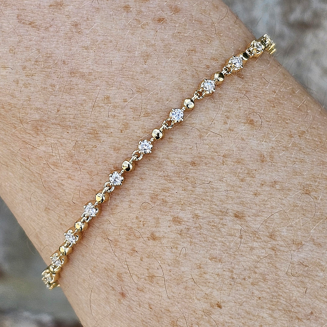 14k Yellow Gold .48ctw Diamond Fashion Bracelet