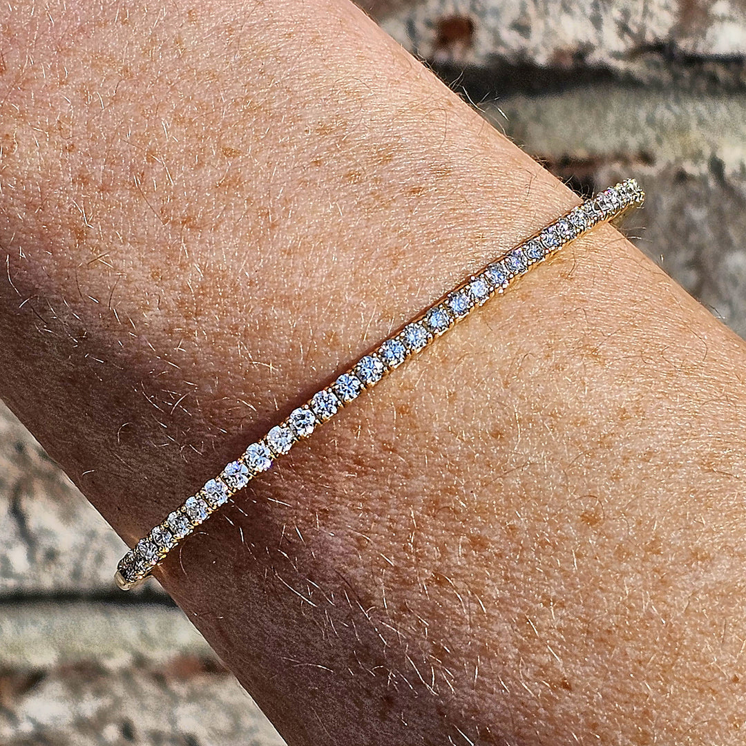 14k Yellow Gold Diamond Flex Bangle 1.45ctw