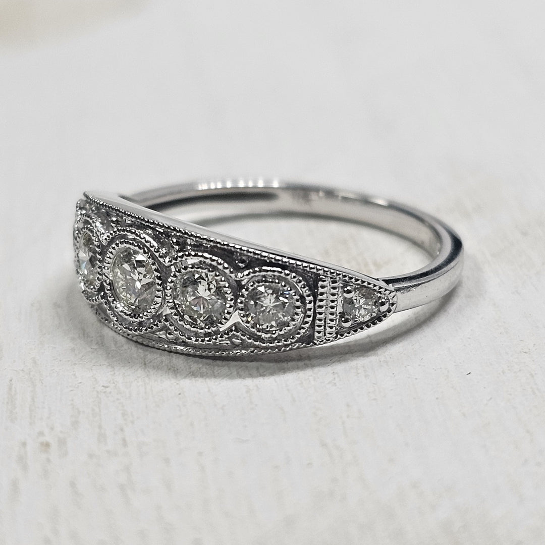 14k White Gold .50ctw Bezel Set Ring