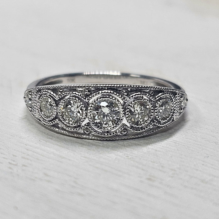 14k White Gold .50ctw Bezel Set Ring