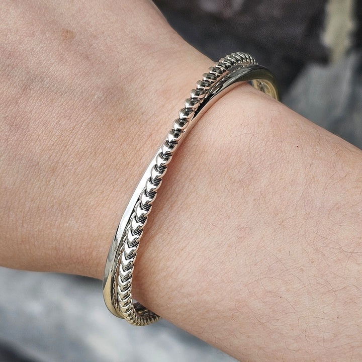 Sterling Silver Criss Cross Cuff Bracelet