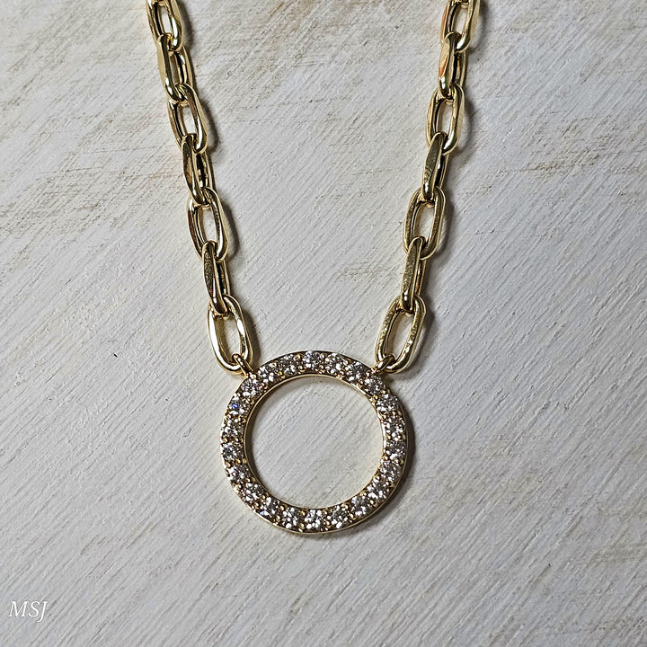 14k Yellow Gold 1.00ctw Paperclip Diamond Necklace
