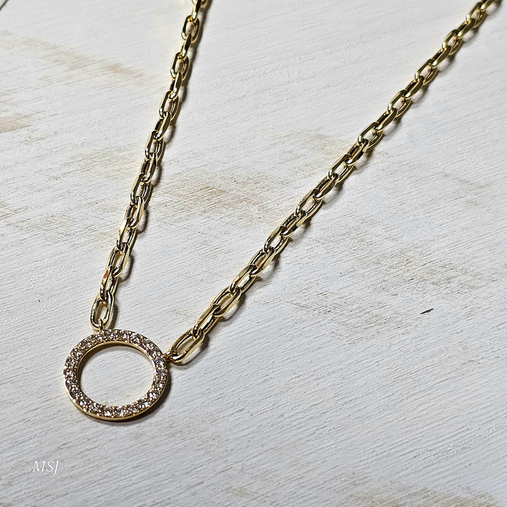 14k Yellow Gold 1.00ctw Paperclip Diamond Necklace