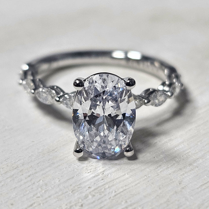 14k White Gold .41 ctw Marquise Diamond Engagement Ring Semi- Mounting