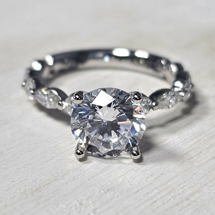 14k White Gold .72 ctw Diamond Engagement Ring Semi- Mounting
