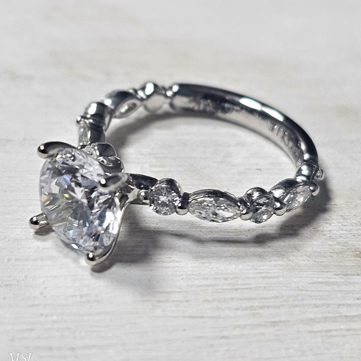 14k White Gold .72 ctw Diamond Engagement Ring Semi- Mounting