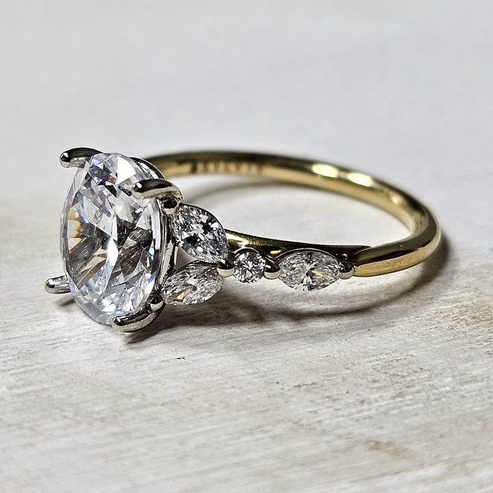 14k Yellow Gold .59 ctw Diamond Floral Inspired Engagement Ring Mounting