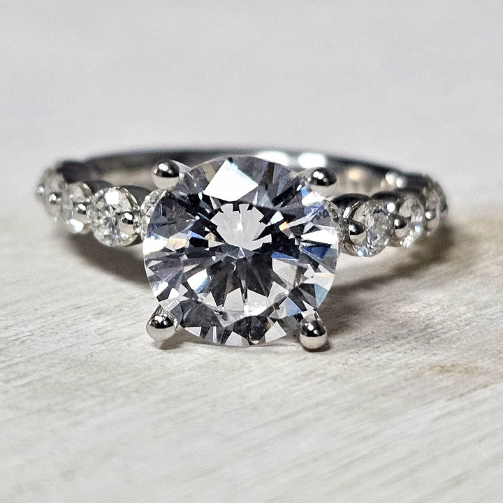 14k White Gold 1.11 ctw Diamond Engagement Ring Semi-Mounting