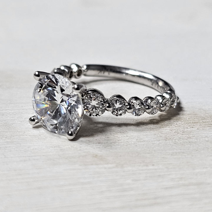 14k White Gold 1.11 ctw Diamond Engagement Ring Semi-Mounting