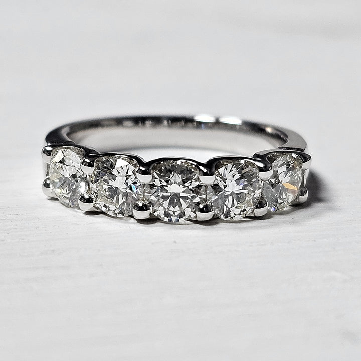 14k White Gold 1.50ctw Prong Set Diamond Band