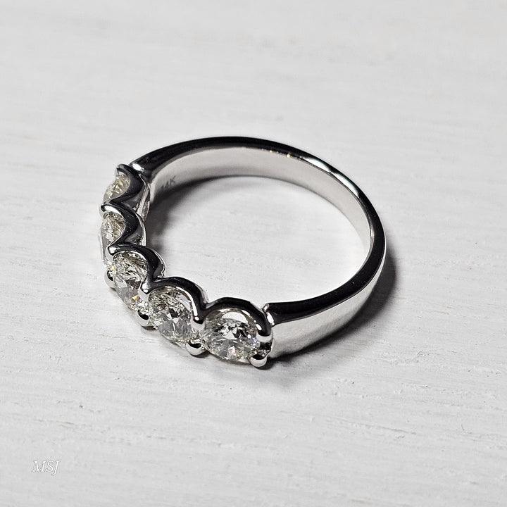 14k White Gold 1.50ctw Prong Set Diamond Band