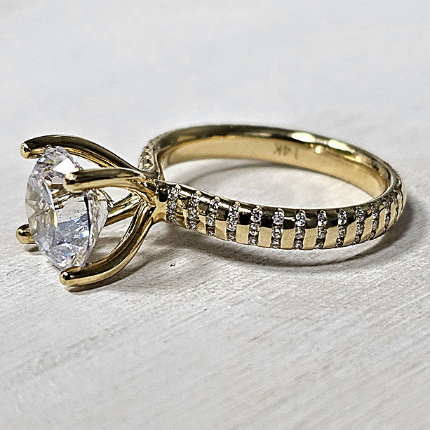 14k Yellow Gold 0.29 Ctw Diamond Engagement Ring Mounting