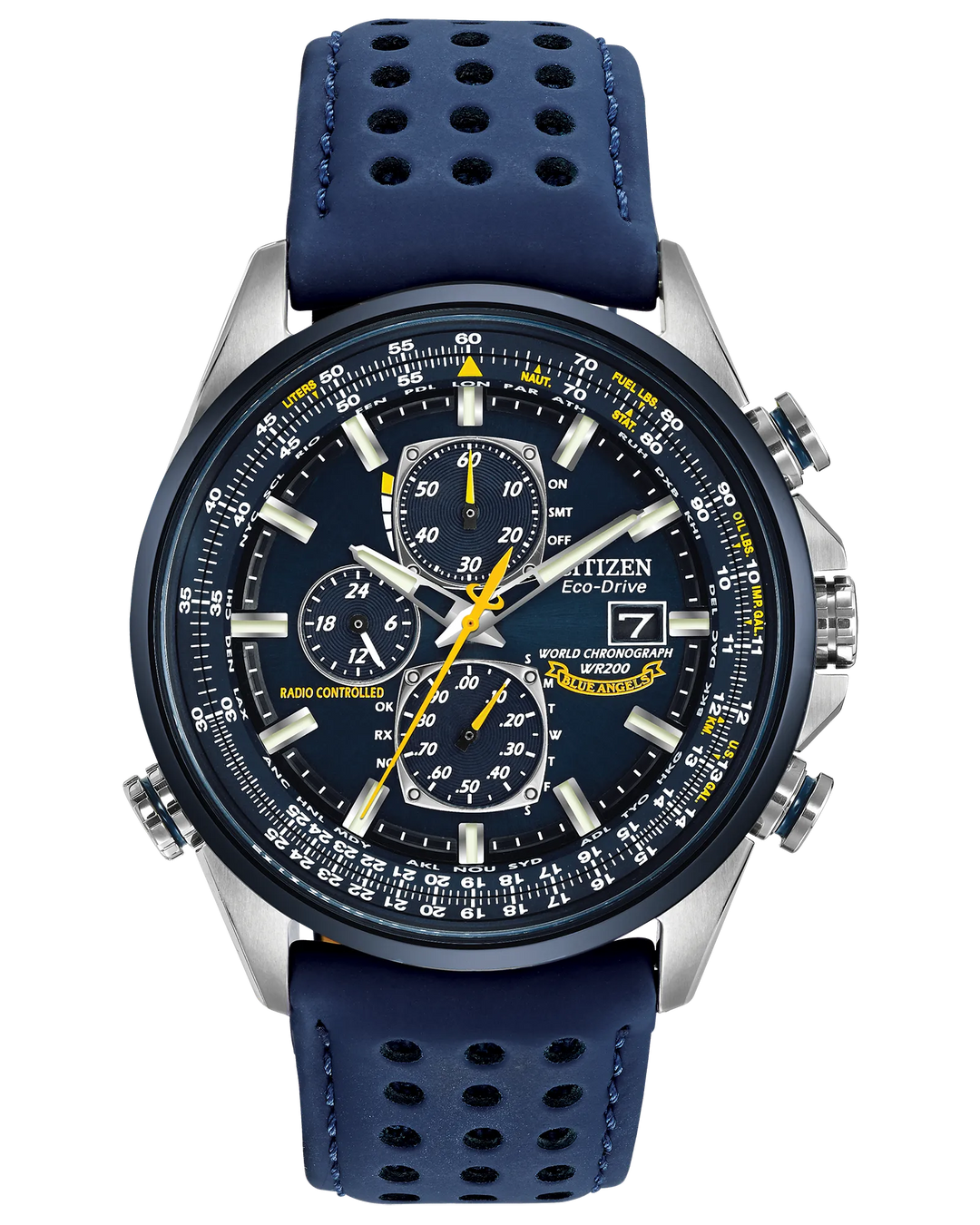 Citizen Eco-Drive Radio-Controlled Cronograph World Timer; Blue Angels Edition