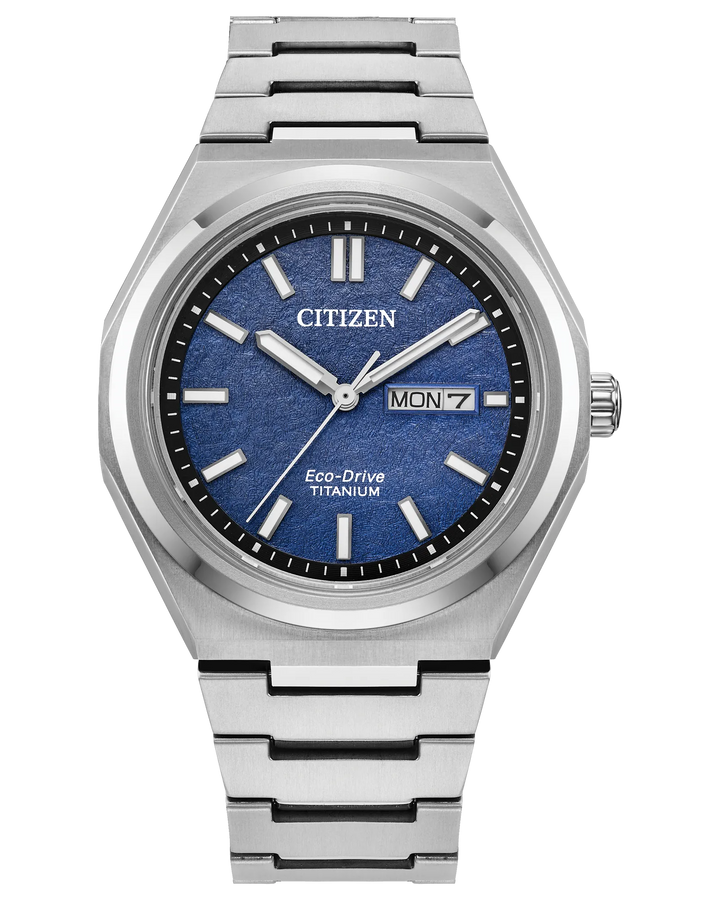 Citizen Eco-Drive Blue Dial Zenshin Three-hand