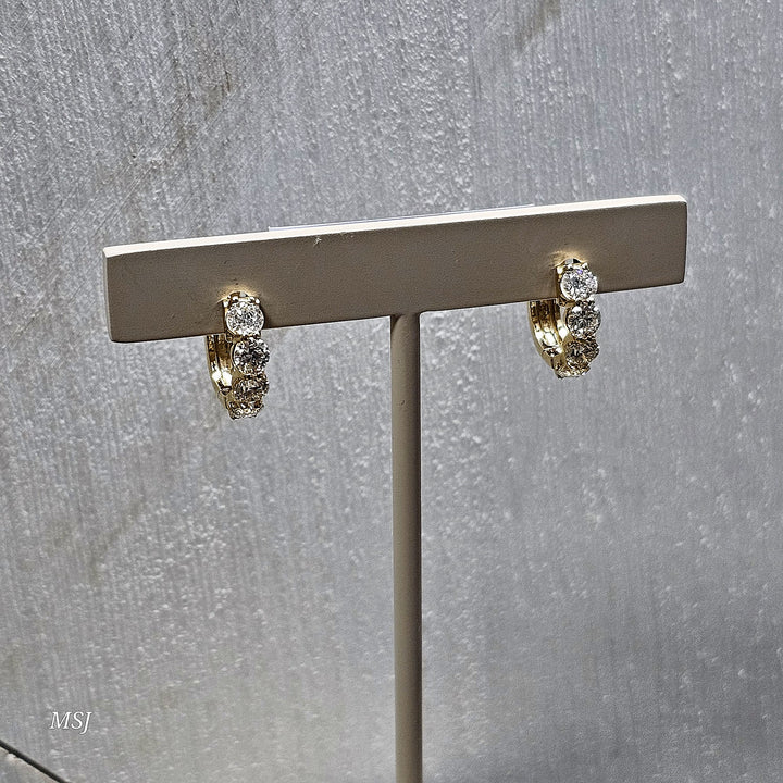 14k Yellow Gold 1.50ctw Huggie Hoop Earrings