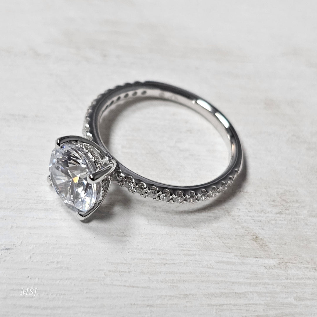 14k White Gold 33 ctw Diamond Engagement Ring Mounting
