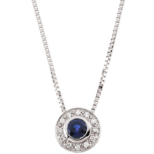 Art Deco Style Sapphire Diamond Pendant Necklace 4.39Ct Sapphire 18Ct –  Antique Jewellery Online