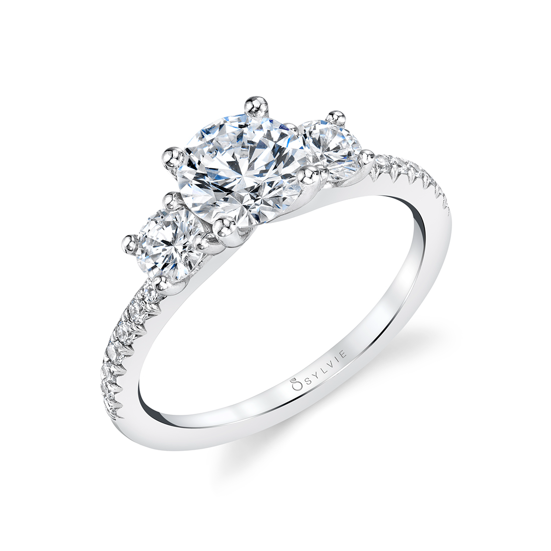 Platinum Princess Three-Stone Engagement Ring 83477-3-4-PL | Graham  Jewelers | Wayzata, MN