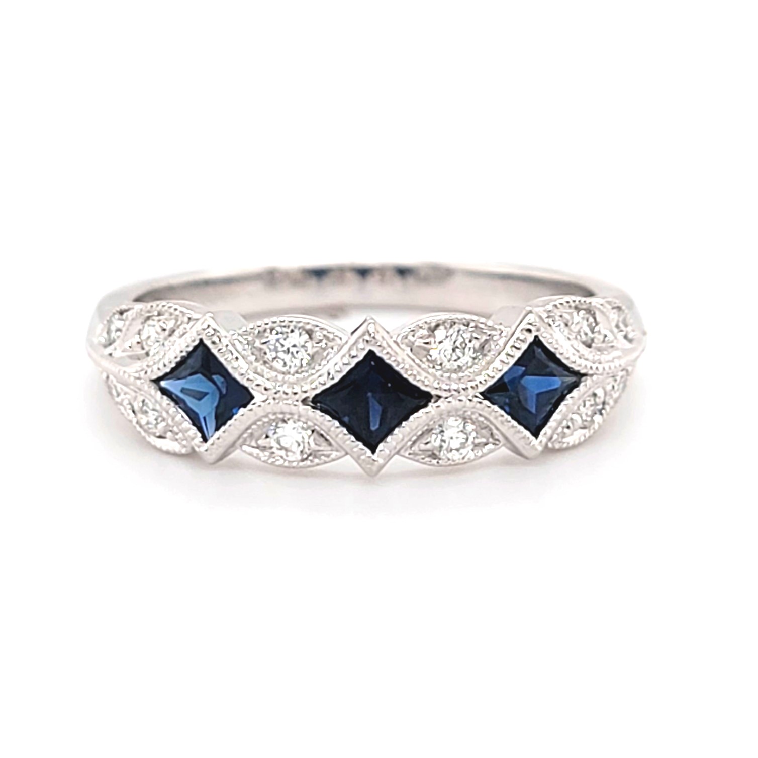 Oval Natural Blue Sapphire Ring With Diamond Halo In Two-Tone Gold - Cara  Jewellers