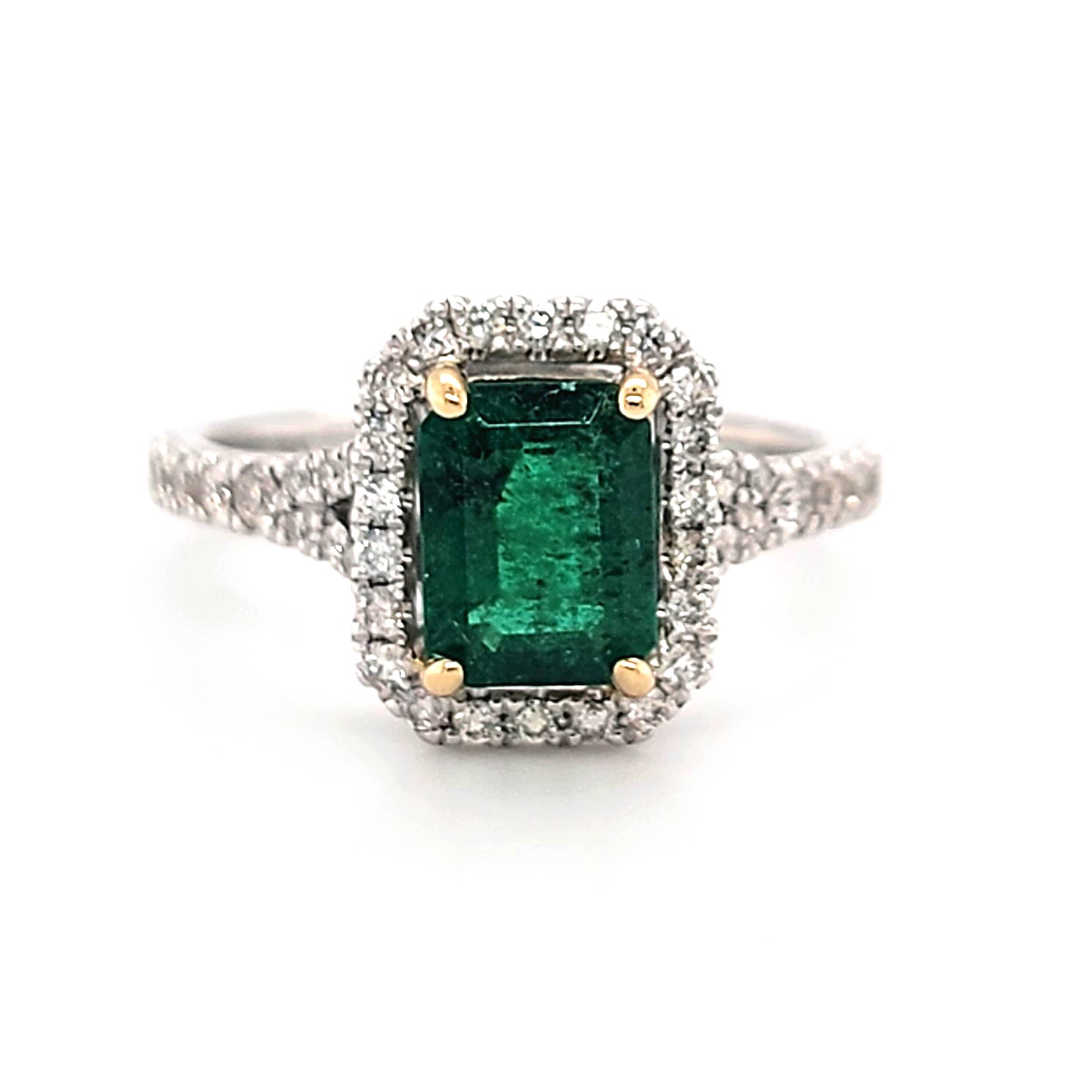 Emerald Cut Natural Emerald Halo - McKenzie & Smiley Jewelers ...
