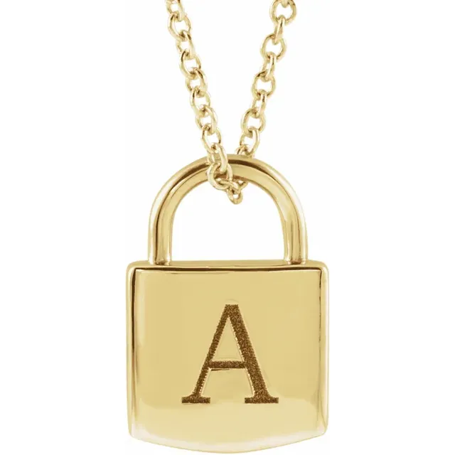Unlock Classic - 18K Lock Personalized Gold Necklace – KKLUE