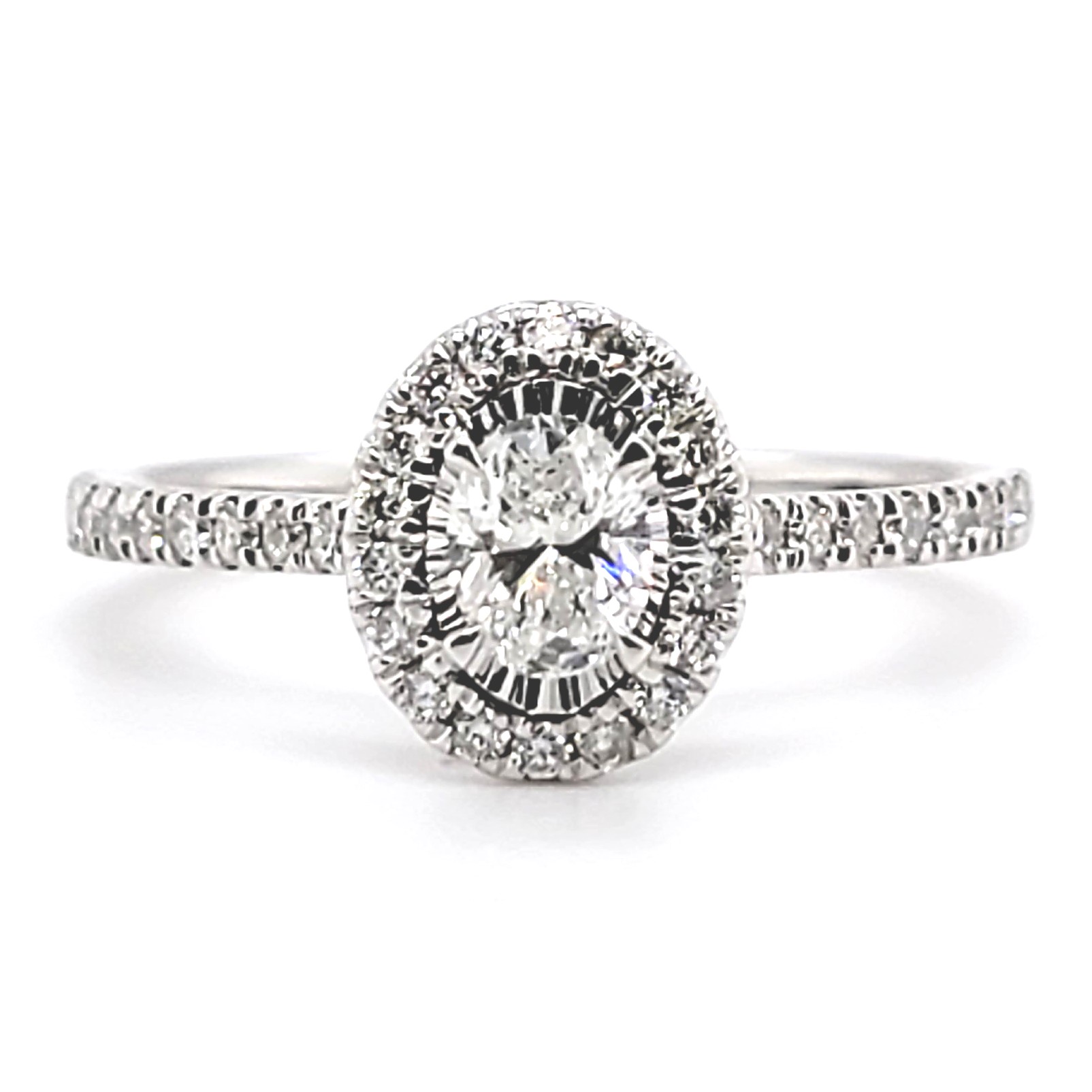 1/3 Carat Halo Diamond Engagement Ring in Gold - IGI Certified – FINEROCK