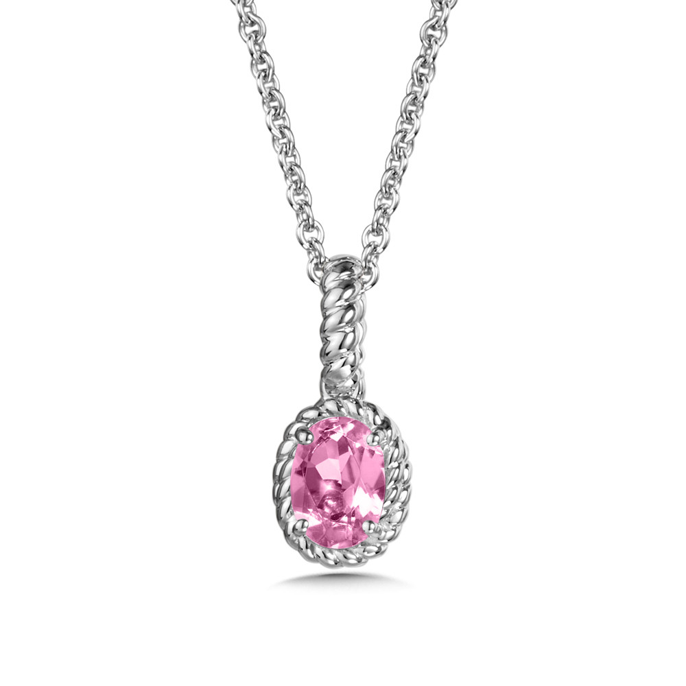 14K Yellow Gold Pave Pink Sapphire Heart Necklace | Baxter's Fine Jewelry |  Warwick, RI
